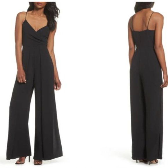 Vince Camuto Pants - Crepe Wrap Bodice Jumpsuit